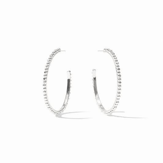 JV Colette Bead Hoop SILVER - L