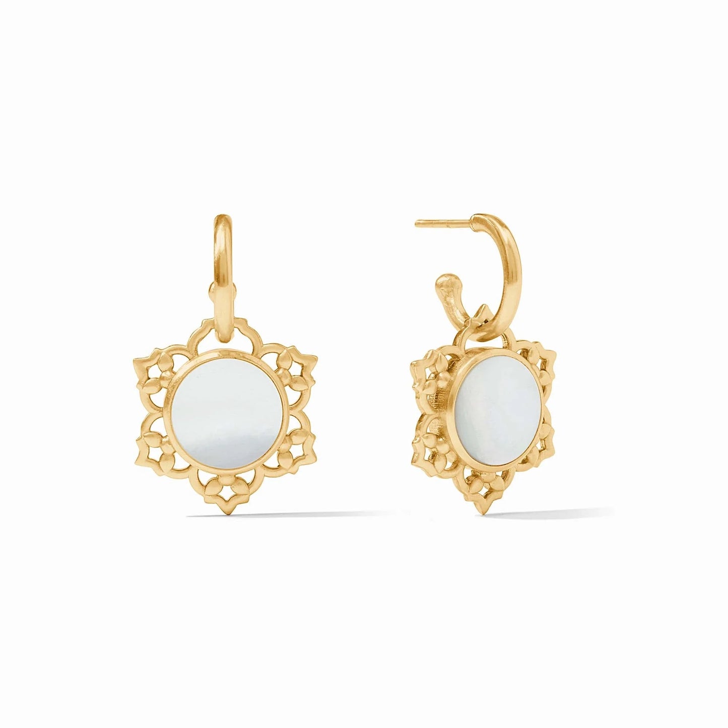 JV Helene Statement Hoop & Charm Earring GOLD