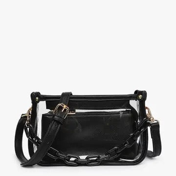 JC Jessica Stadium Clear Cross Body Bag BLACK