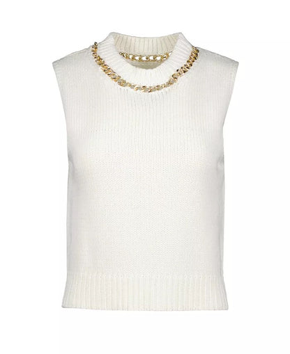 Bishop & Young Savoy Chain Stitch Detail Sweater - WHITE