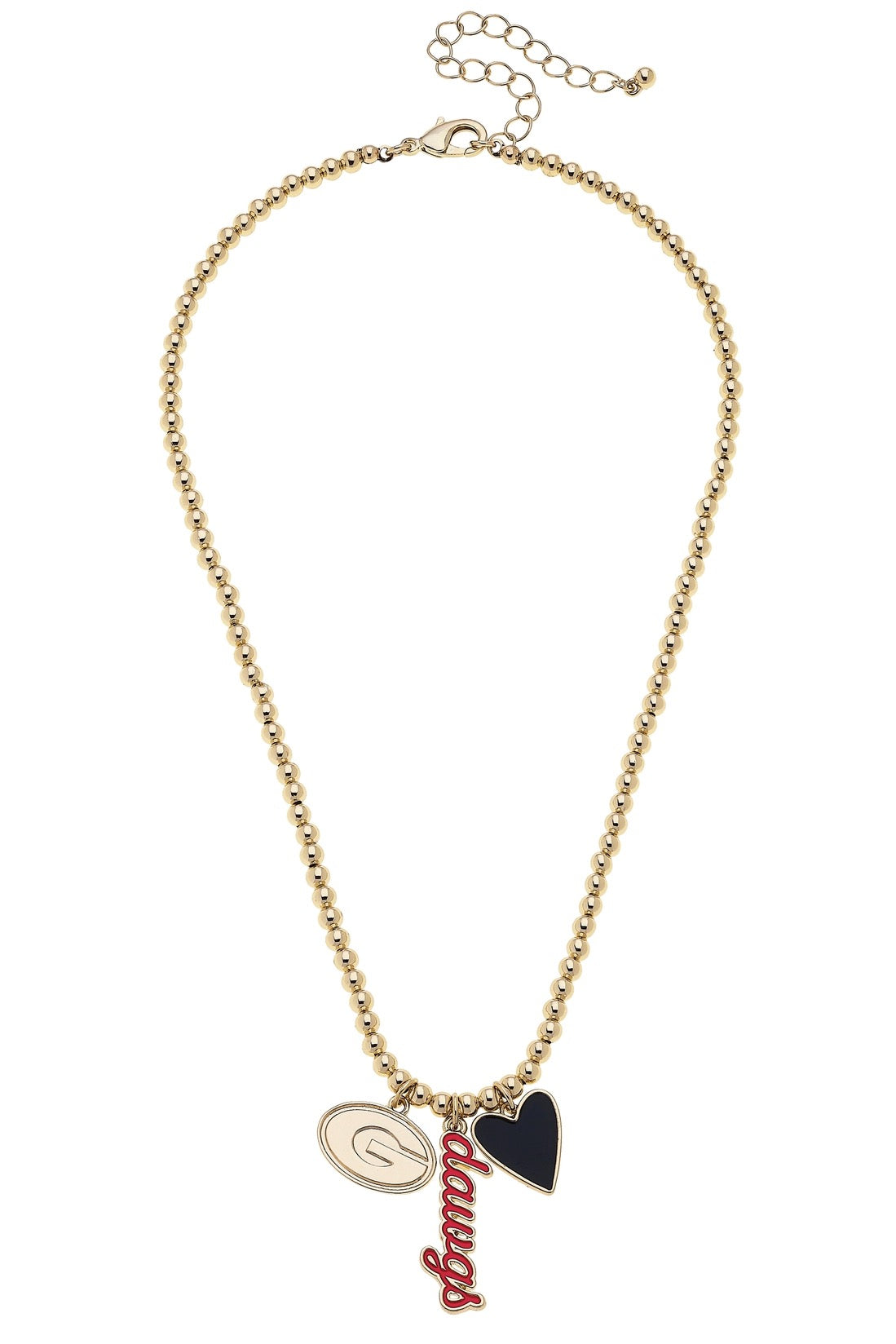CS UGA Ball Bead Charm Necklace GOLD