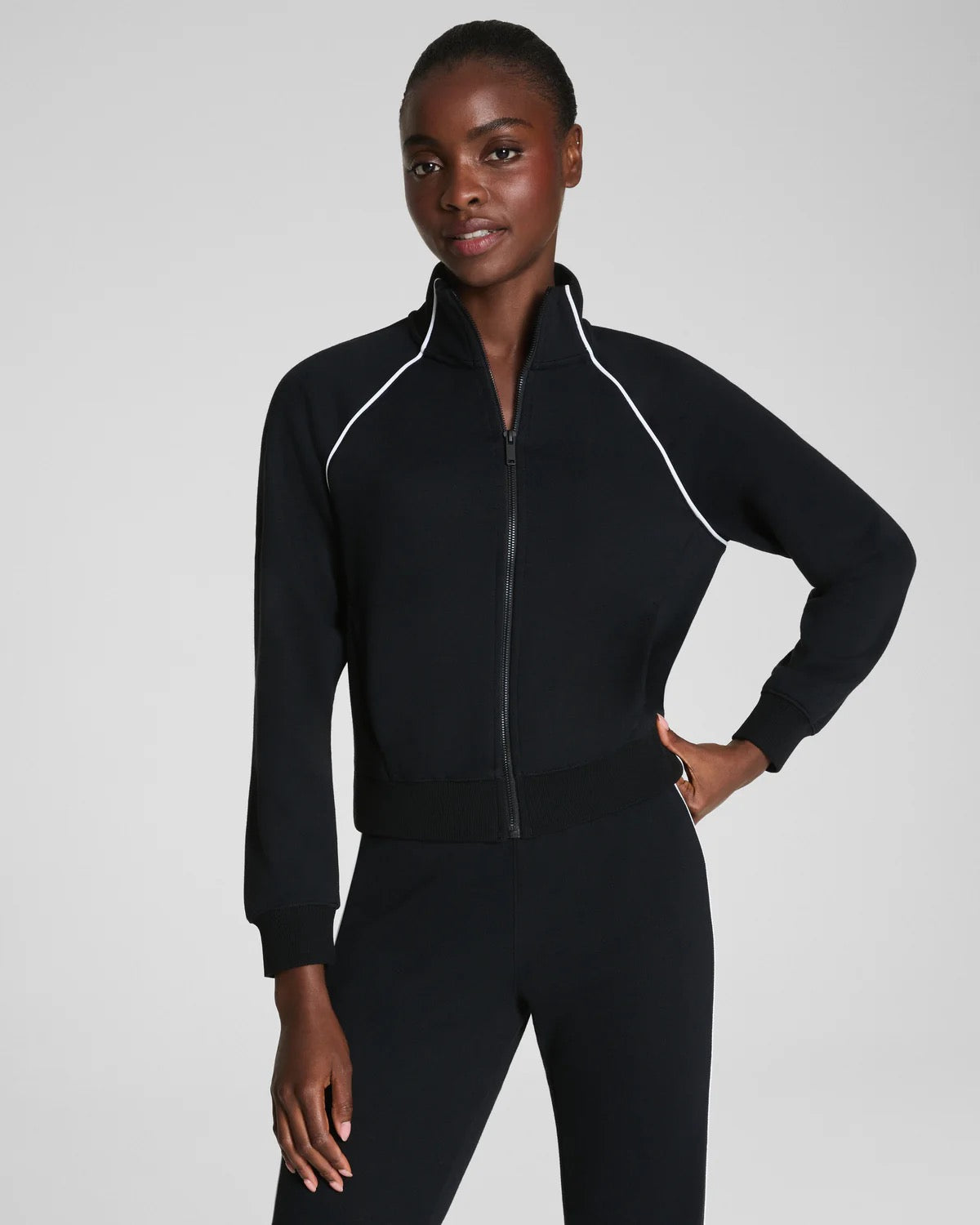 SPANX Track Jacket - VERY BLACK