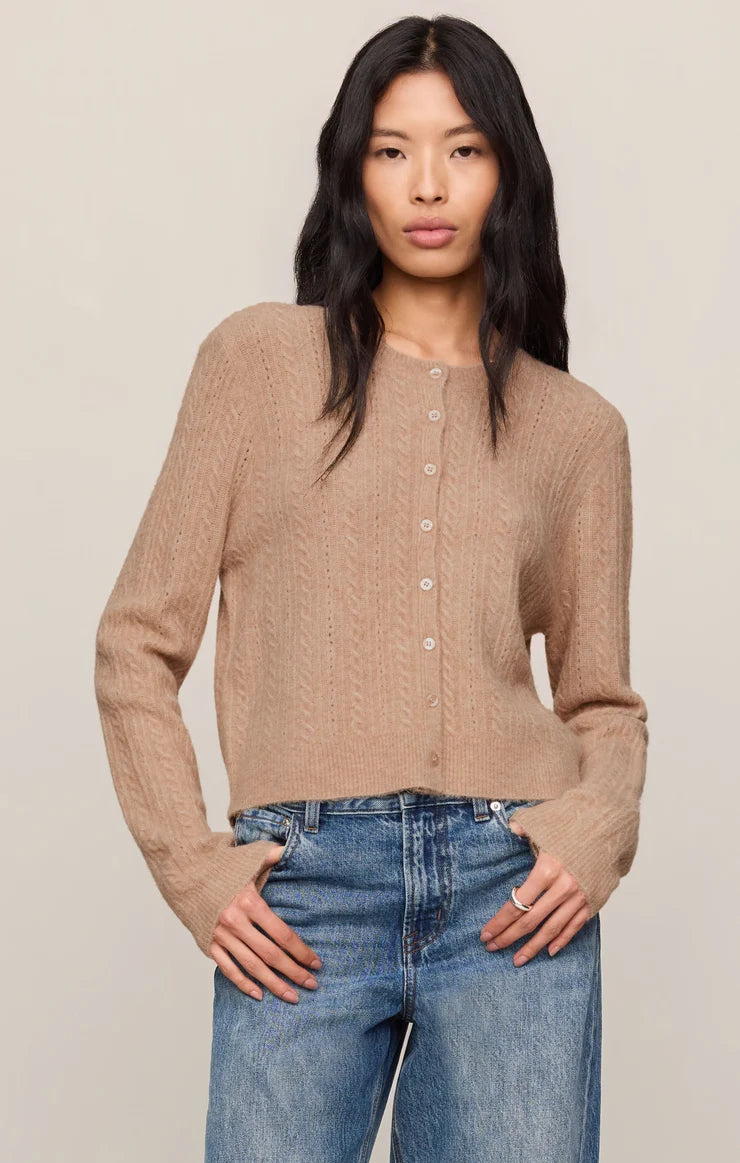 ZS Medina Pointelle Cardigan MACAROON