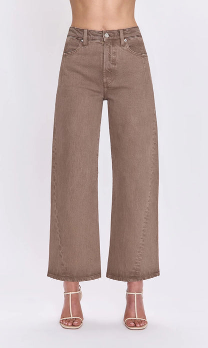 Pistola Kyra Ankle High Rise Bowed Wide Leg - TANNIN