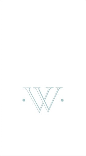 Caspari Antique Initial Boxed Linen Guest Towel ROBIN'S EGG - W