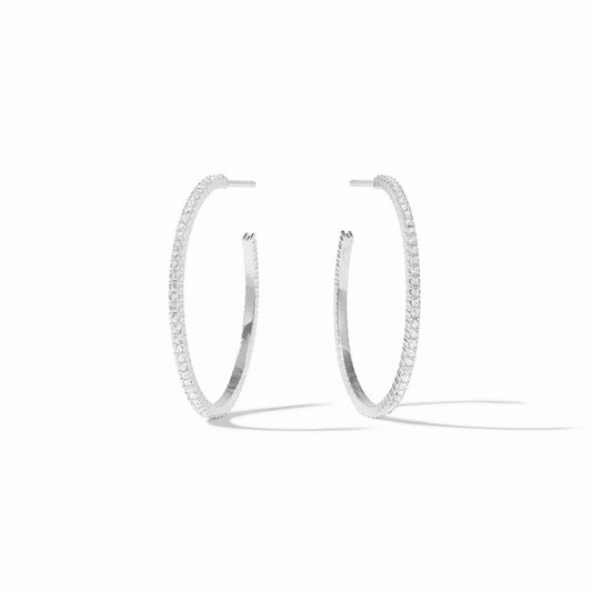 JV Windsor Hoop SILVER/CUBIC ZIRCONIA - M