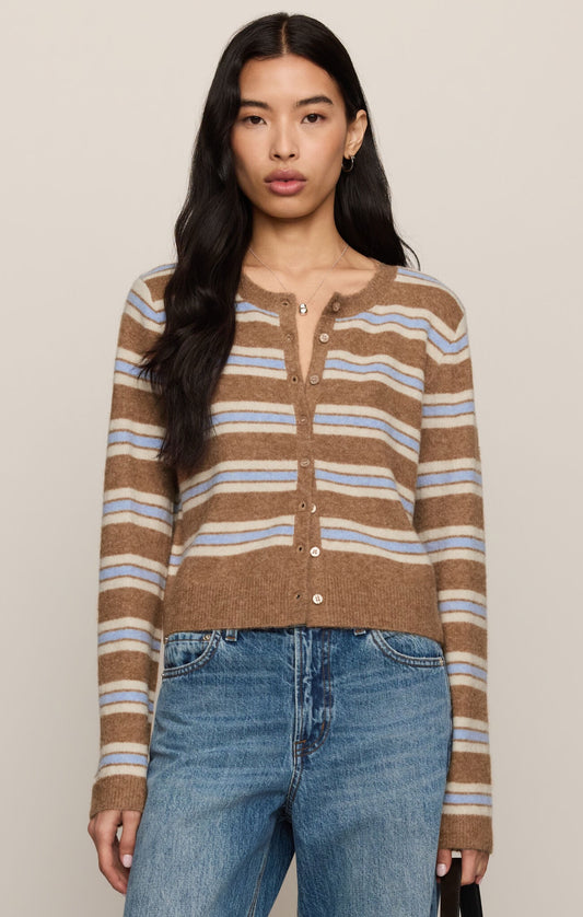 Z Supply Medina Stripe Cardigan - GOLDEN CARAMEL