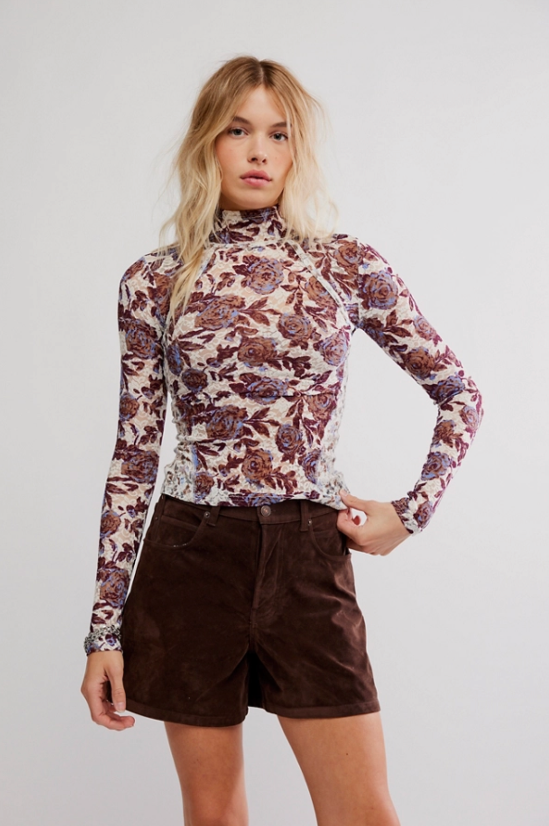 Free People Lyric LS Top - IVORY COMBO