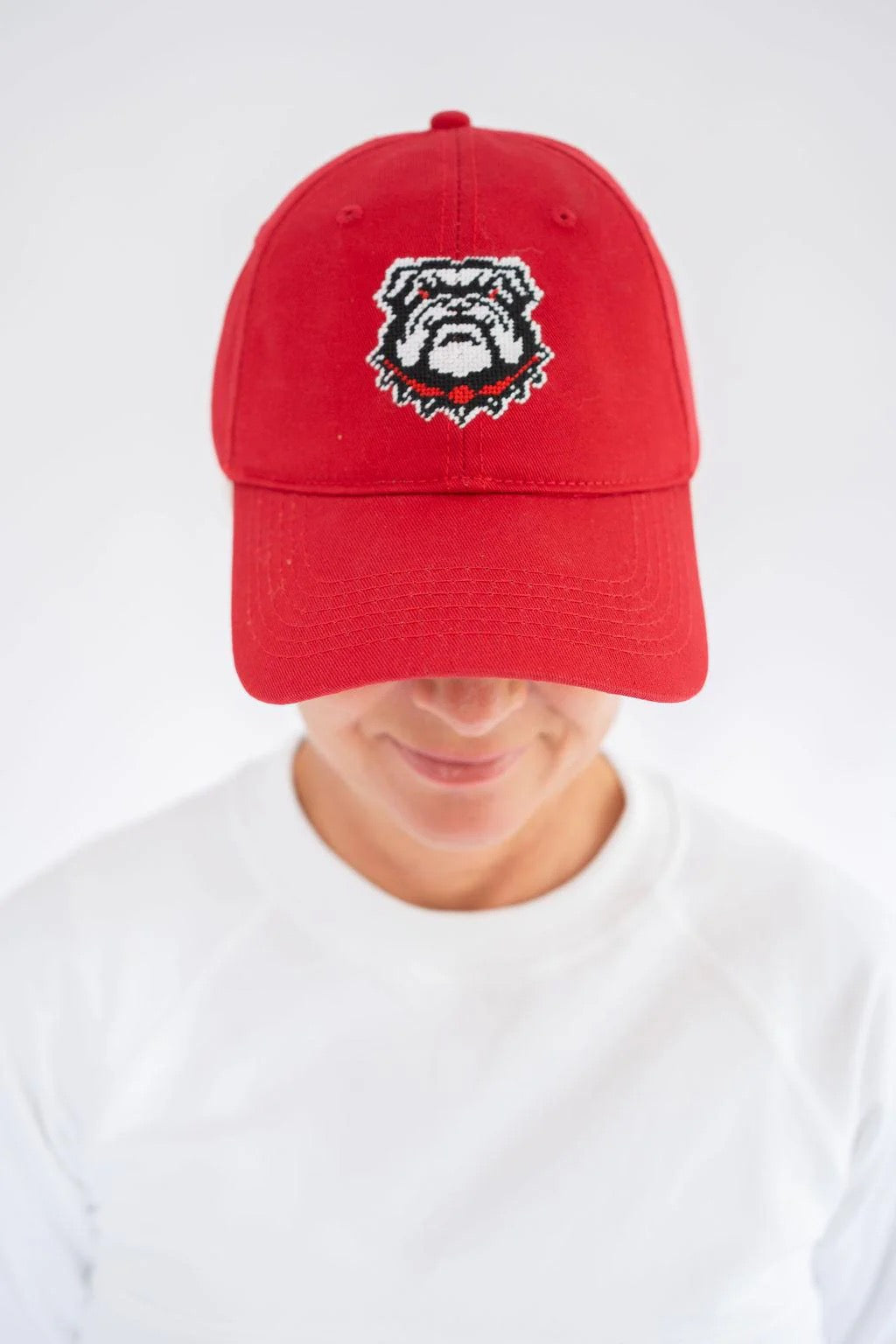 Lisi Lerch Bulldog Needlepoint Hat - RED