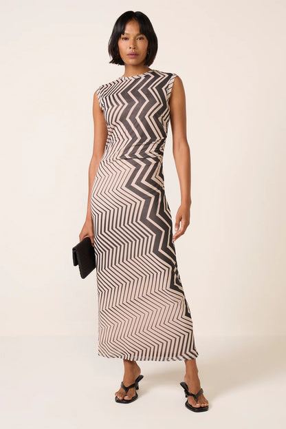 Sanctuary Shirred Mesh Dress - FROST