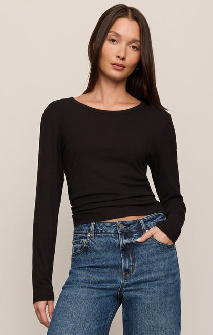 Z Supply Second Skin Crew LS - BLACK