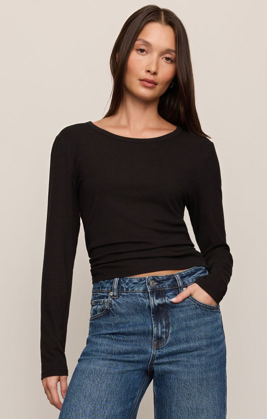 Z Supply Second Skin Crew LS - BLACK