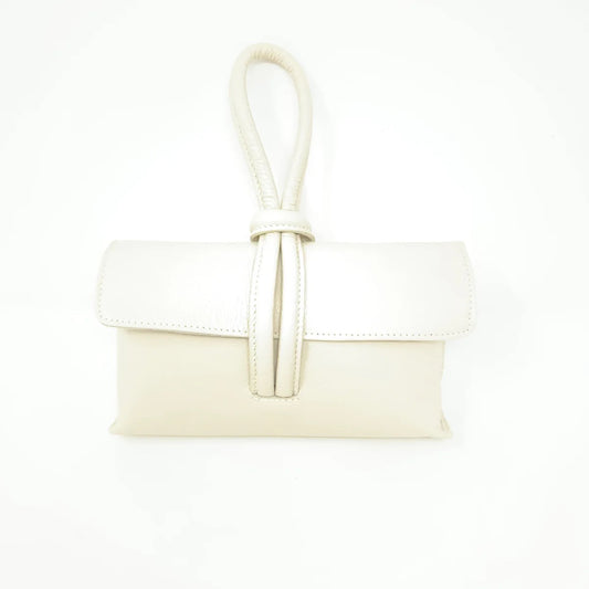 GF Leather Wristlet Handbag BEIGE