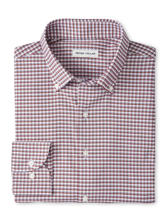 Peter Millar Cashiers Performance Twill Sport Shirt - SPARROW RED
