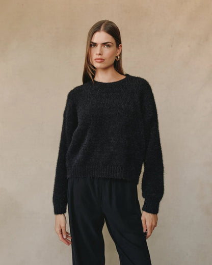 Bella Dahl Drop Shoulder Sweater - BLACK