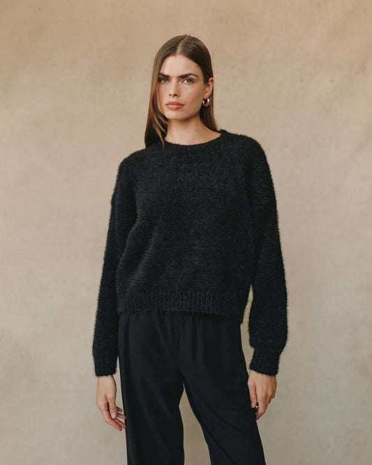 Bella Dahl Drop Shoulder Sweater - BLACK