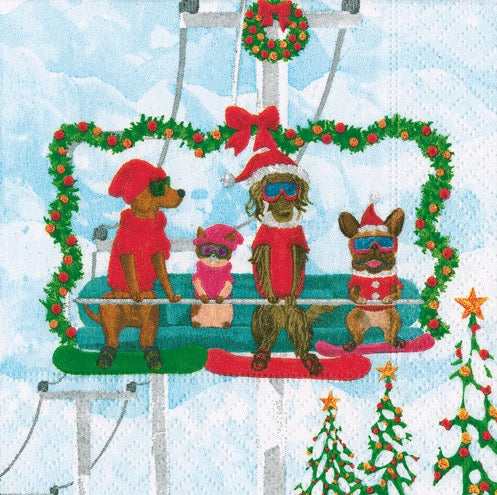 Caspari Alpine Pets Cocktail Napkin - MULTI