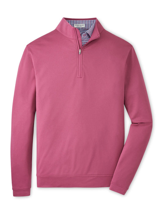 Peter Millar Perth Melange Performance Quarter-Zip - ROSEWOOD