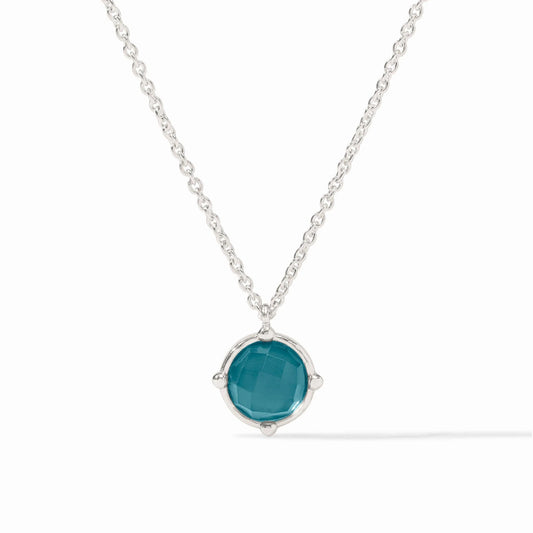 JV Honeybee Solitaire Necklace IRIDESCENT PEACOCK BLUE