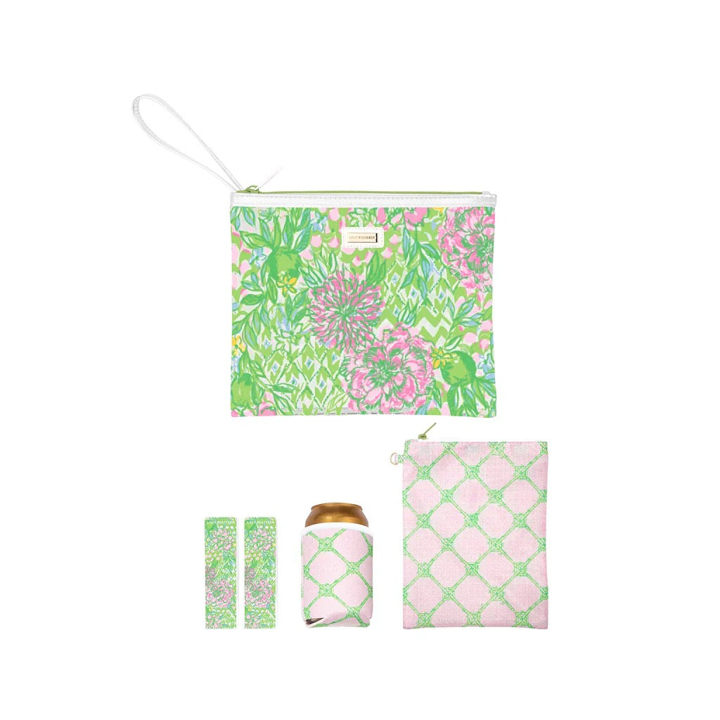 Lilly Pulitzer Beach Day Pouch - LIME FEELING GOOD