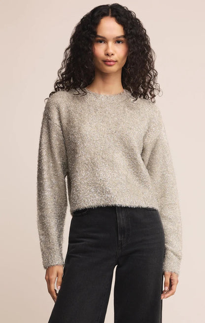 Z Supply Tinseltown Boyfriend Sweater - SILVER