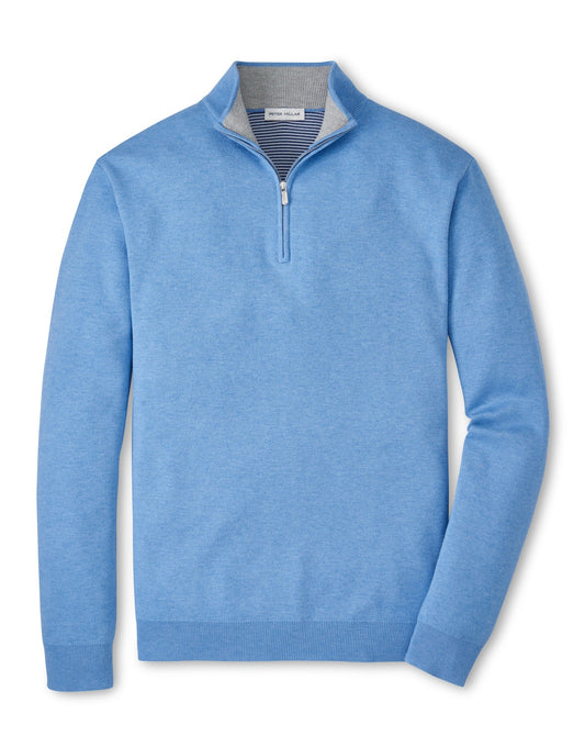 Peter Millar Coolspun Cotton Quarter-Zip Sweater - BLUEBIRD