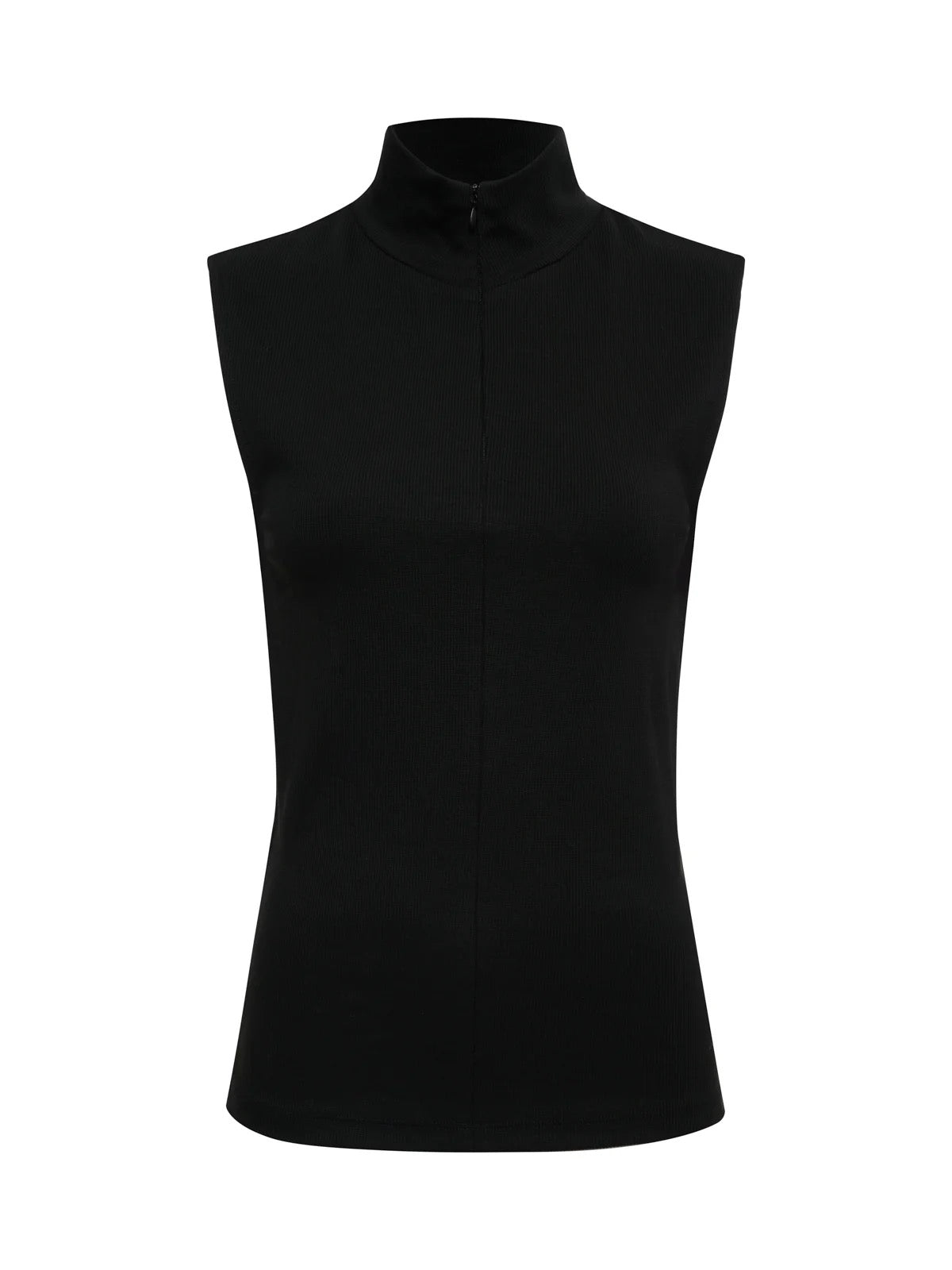 Sanctuary Sleeveless Zip Mock - BLACK
