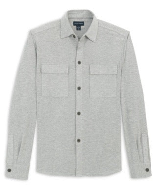 Scott Barber Soft Scuba Lightweight Overshirt - GREY HEATHER
