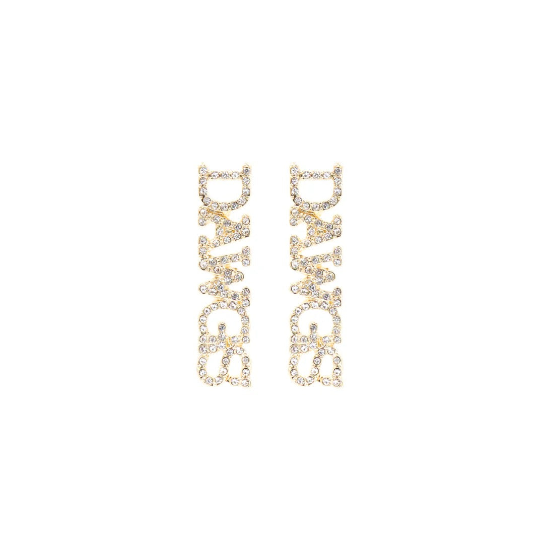 Brianna Cannon Georgia DAWGS Pave Rhinestone Stud Earrings GOLD