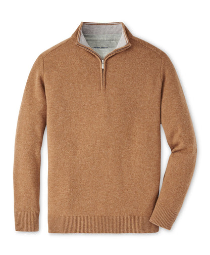 Peter Millar Crescent Quarter Zip Sweater - BRITISH TAN
