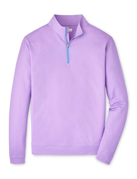 Peter Millar Perth Basketweave Performance Quarter-Zip - PINK PARFAIT