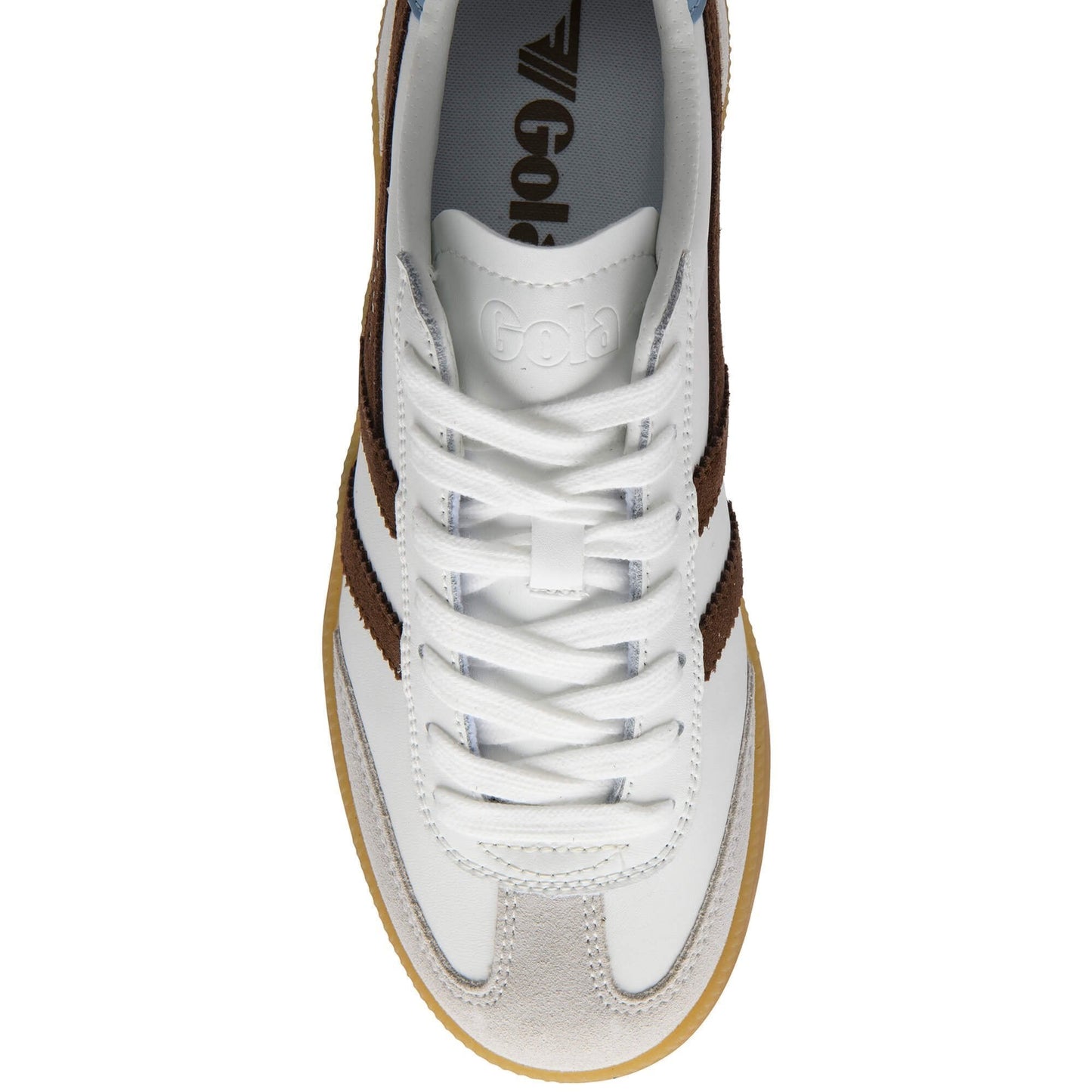 GOLA Women's Viper Leather Sneakers - WHITE/DARK BROWN/AIR/GUM