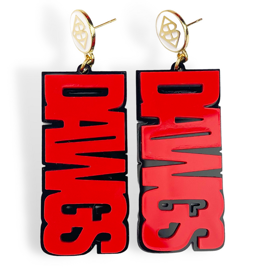 Brianna Cannon - DAWGS Earrings Red/Black