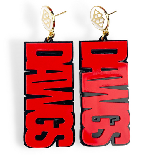 Brianna Cannon - DAWGS Earrings Red/Black