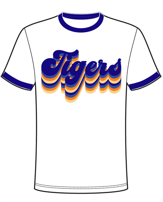 Sparkle City Retro Tigers Tee - WHITE