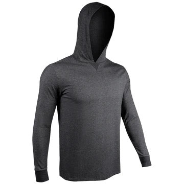 2UNDR Luxury LS Hooded Tee - CHARCOAL