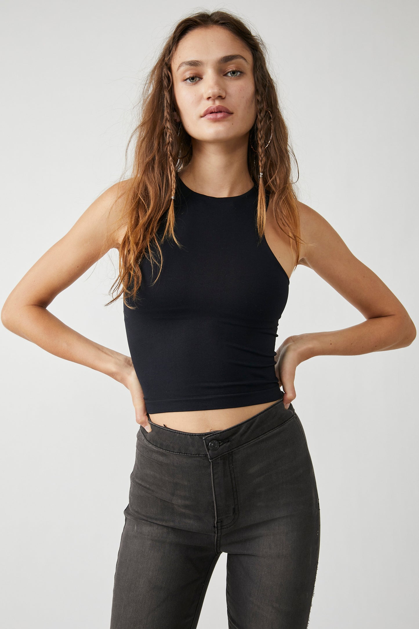 Free People Clean Lines Cami - BLACK