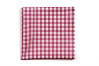 High Cotton Deep Pink Check Pocket Square