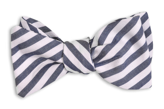 High Cotton True Navy Stripe Bow Tie