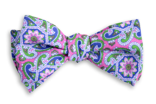 High Cotton Pink Derby Paisley Bow Tie
