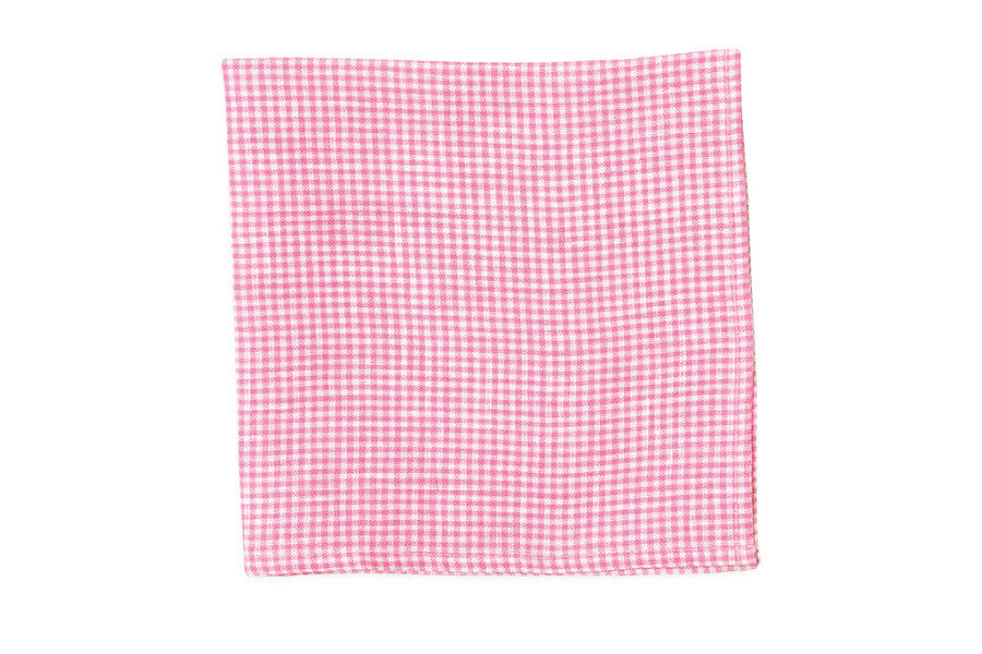 High Cotton Watermelon Linen Gingham Pocket Square