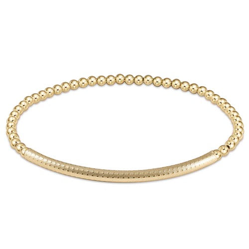 enewton bliss bar textured 3mm bead bracelet - gold