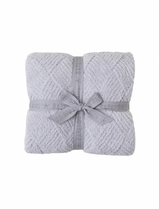 Barefoot Dreams CC Diamond Weave Blanket OYSTER - OS