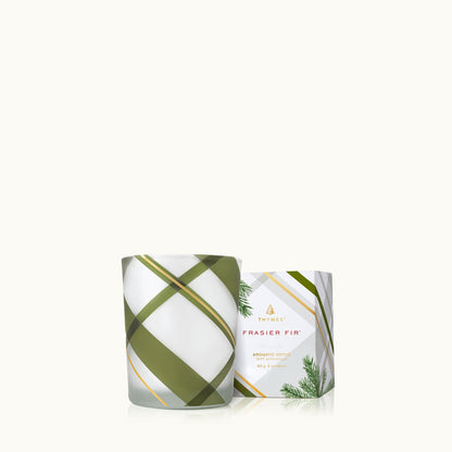 Thymes Frasier Fir Plaid Votive Candle