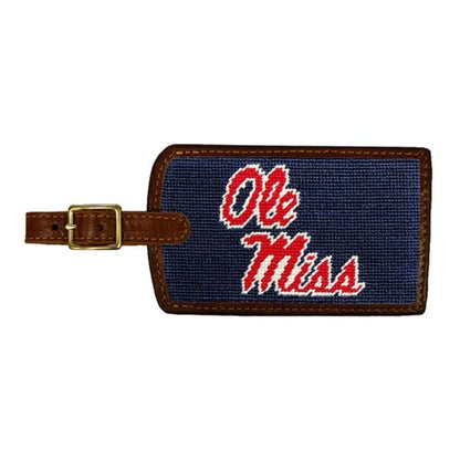 Smathers & Branson Ole Miss Needlepoint Luggage Tag - NAVY
