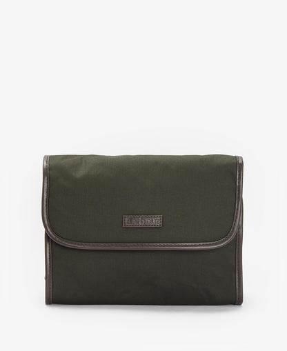 Barbour Wax Hanging Washbag - OLIVE