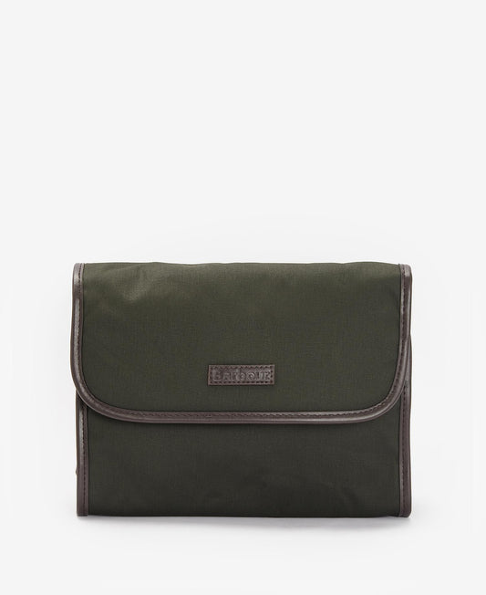 Barbour Wax Hanging Washbag - OLIVE